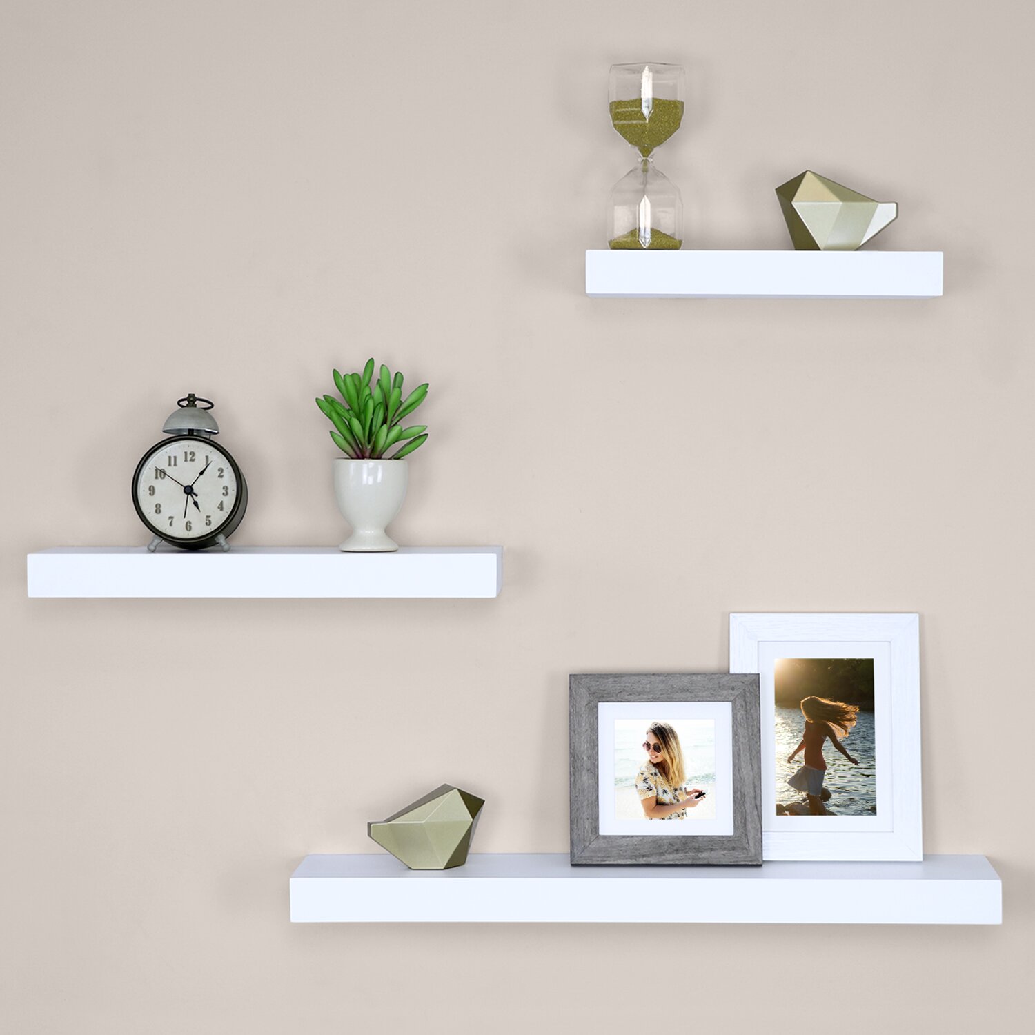 Set deals of 3 Metal Intersecting Floating Shelves